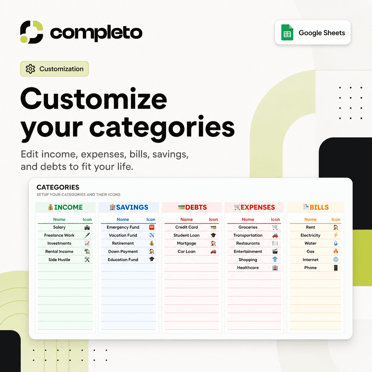 Monthly Personal Budget Planner – Google Sheets — screenshot 4