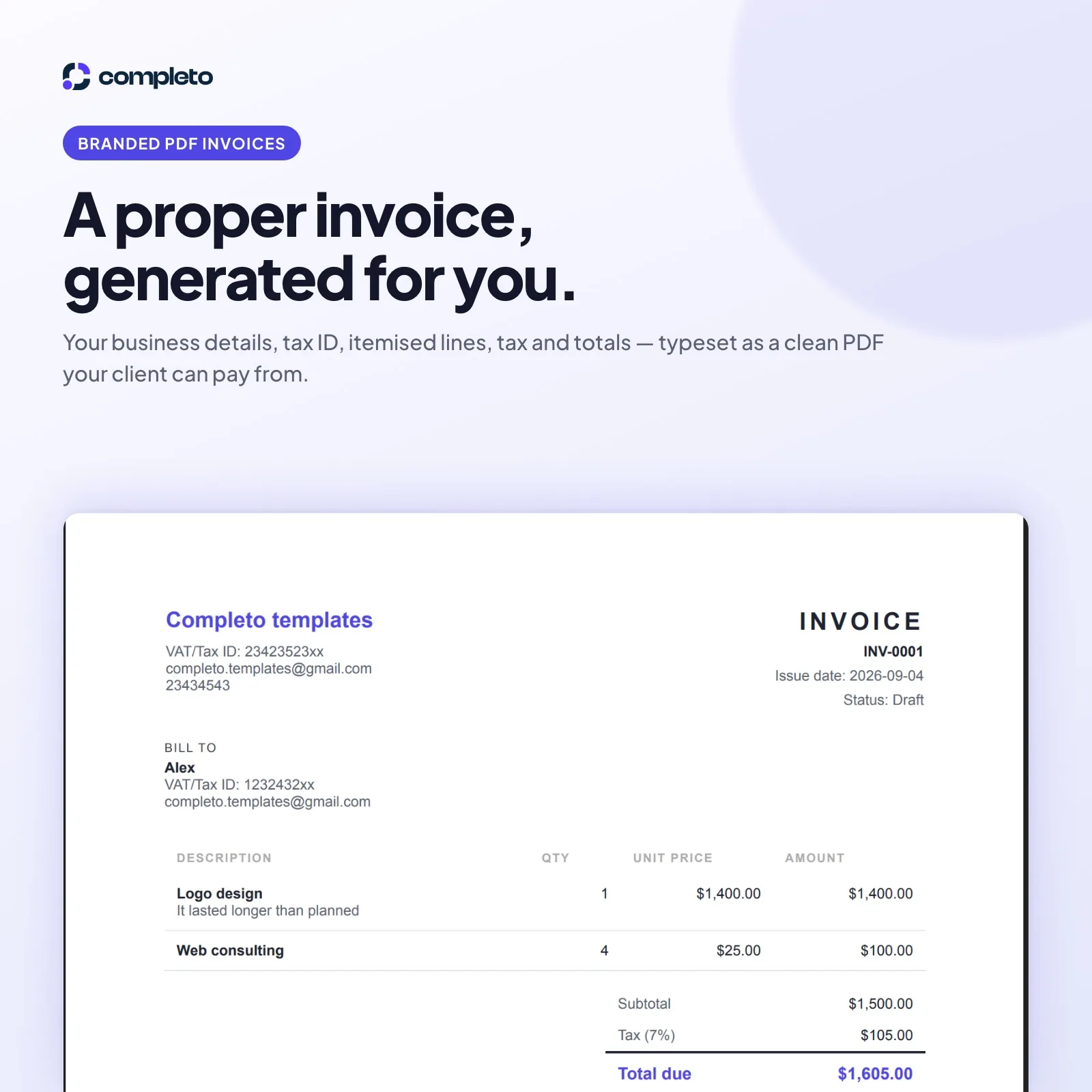 Invoice Studio — Google Sheets Invoicing App — screenshot 2